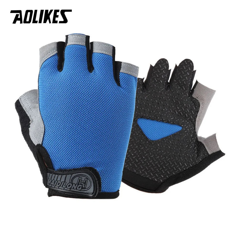 AOLIKES Cycling Gloves MTB Road Riding Gloves Anti-Slip Camping Hiking Gloves Gym Fitness Sports Bike Bicycle Glove Half Finger