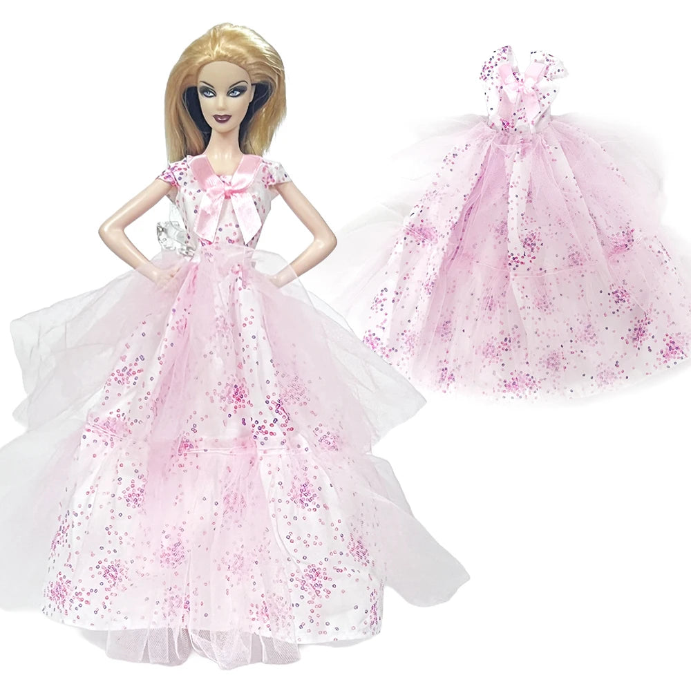 NK 1 Pcs 30CM Princess Wedding Dress Noble Party Gown for Barbie Doll Accessories Fashion Clothes Gift for Girl' 1/6 Doll Toy JJ