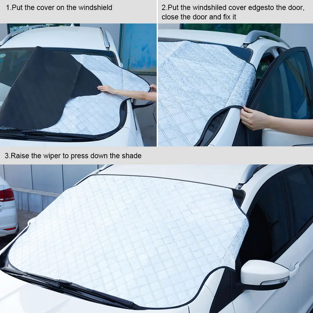 SUV 4WD Van Car Windshield Cover Anti Hail Prevent Snow Ice Sunshade Dust Frost Freezing Protector Cotton Liner Cover Winter