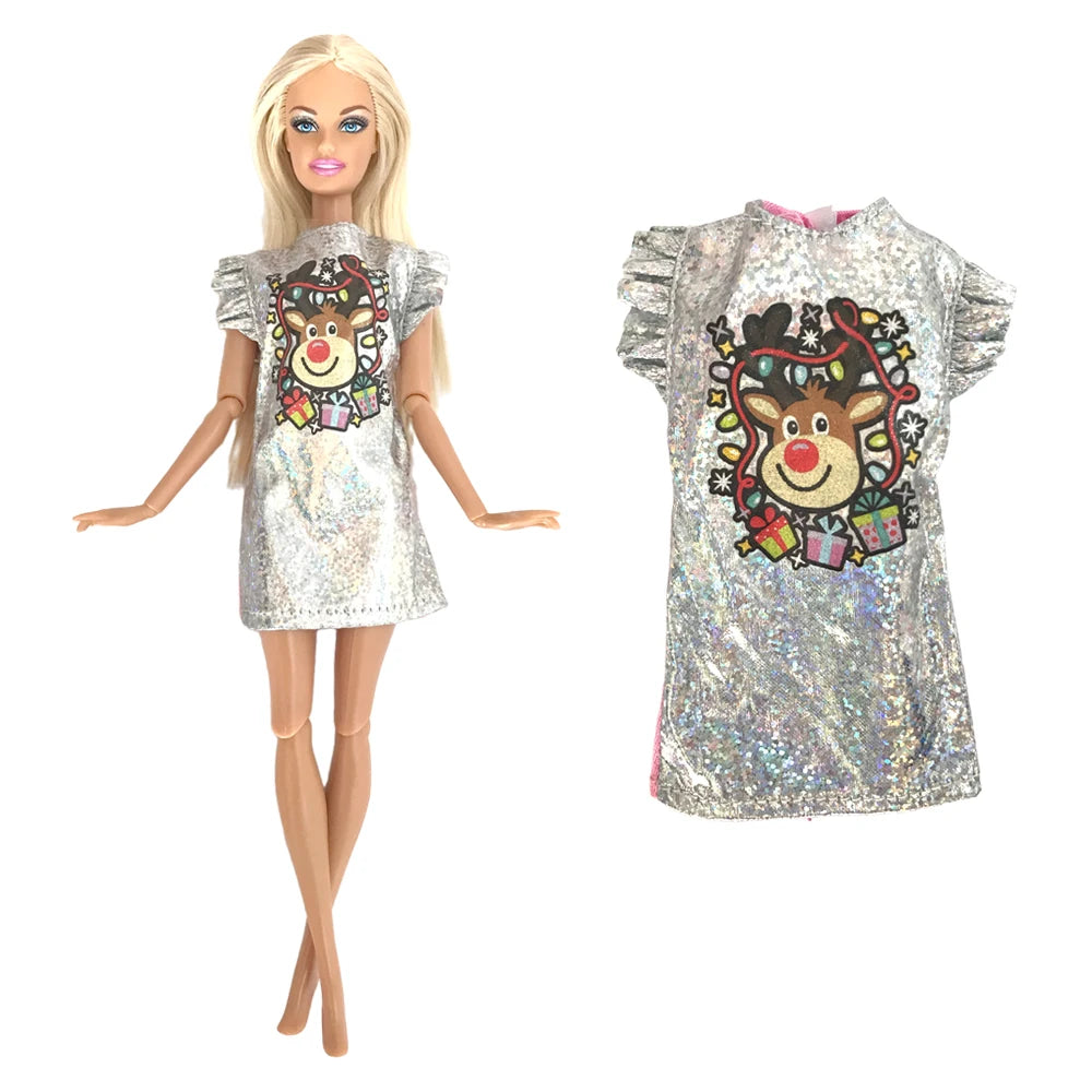 NK Official Mix Style Clothing Fashion Clothing Soft Fur Coat Doll Dress Casual Wear Clothes for Barbie Doll Accessories JJ