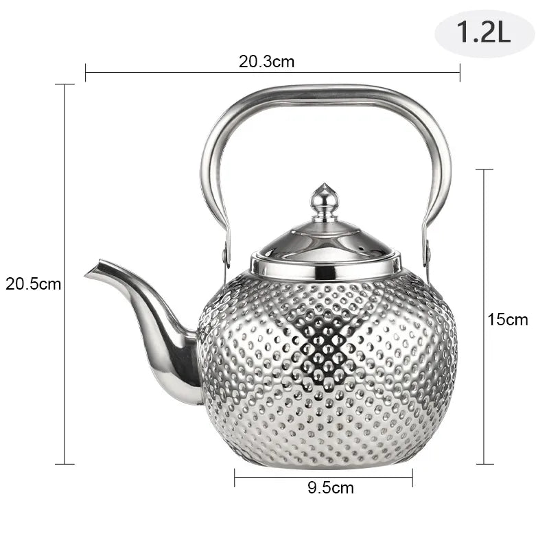 1.2/1.5/2l Teapot 304 Stainless Steel Water Tea Kettle Induction Cooker Stove Tea Pot Drinkware Kitchen Accessories