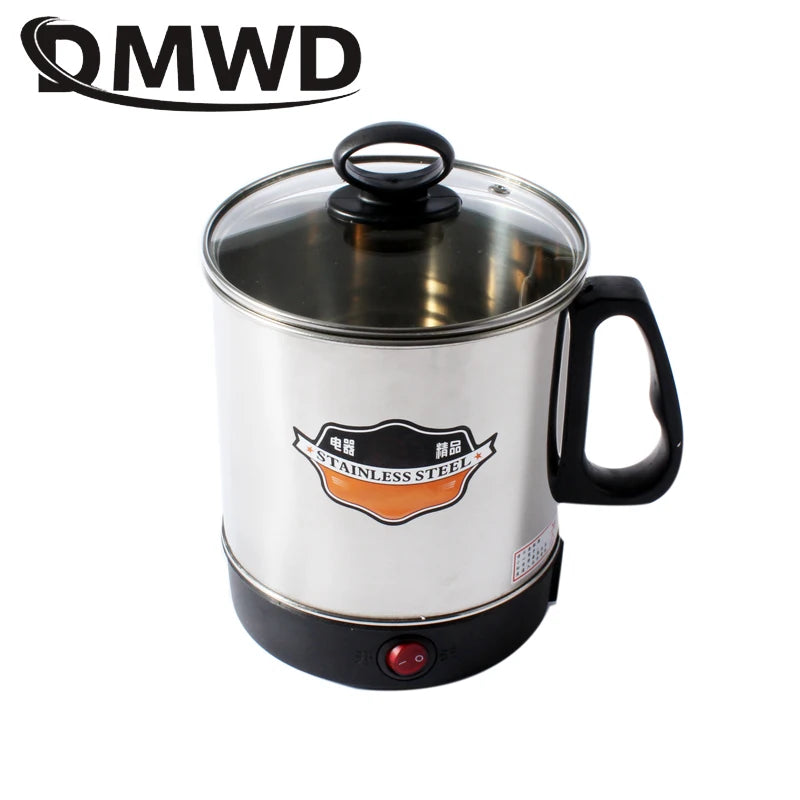 Stainlesss Steel Electric Kettle Water Heating Boiler Tea Pot Cup Portable Travel Mini Hotpot Skillet Food Cooking Noodle Cooker