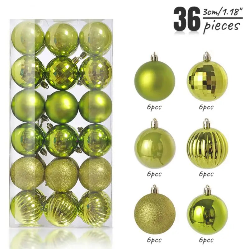 24/36pcs Christmas Ball Christmas Tree Ornament Home Christmas Hanging Pendant New Year Party Decoration Gift Navidad