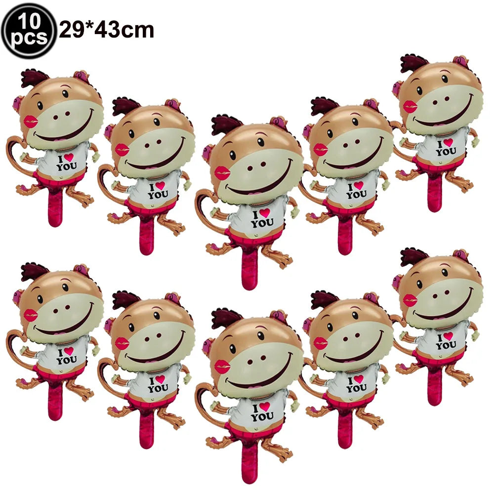 7pcs Valentines Heart Balloon 18" Foil Love Balloons Happy Valentines Balloon I Love You Balloon Valentines Day Wedding Decors