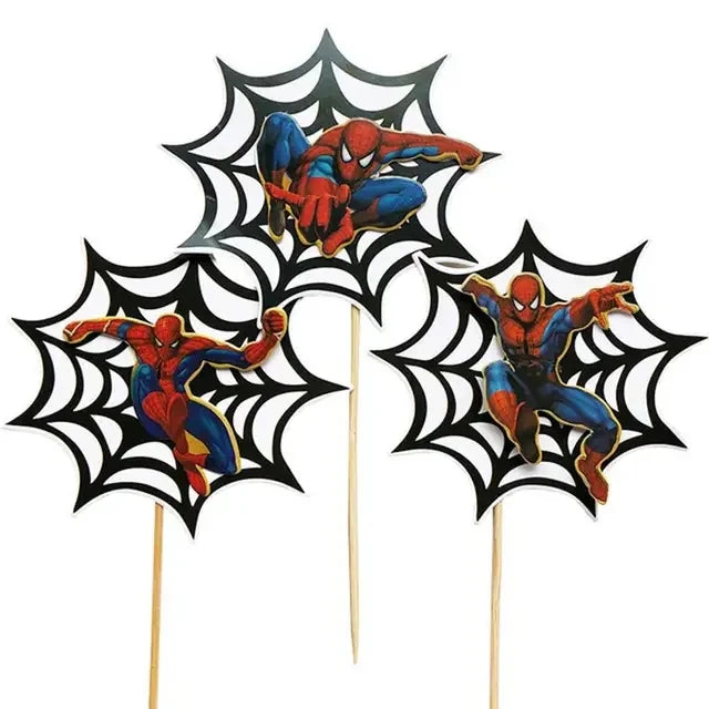1set the Avengers Birthday Party Cake Topper Super Hero Spiderman Hulk Iron Man Cake Decoration for Kids Birthday Party Supplies
