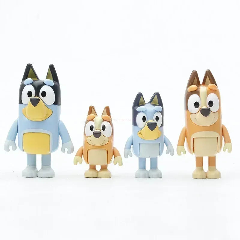 8pcs Bluey Model Ornaments Bingo Joint Toy Mini Pvc Character Ornaments Christmas Children's Toys Gifts Holiday Gift Model