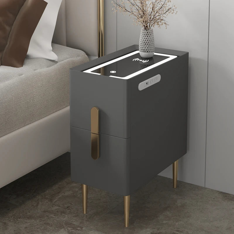White Minimalist Night Table Metal Nordic Modern Luxury Home Nightstands Drawers Storage Mesitas De Noche Furniture for Bedroom