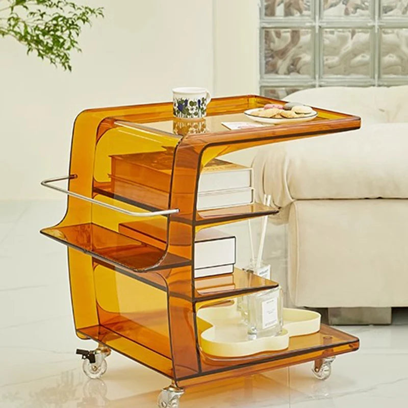 Unique Acrylic Side Table Nightstands Mobile Small Dining Coffee Table Hotel Center Mesa Auxiliar Salon Living Room Furniture