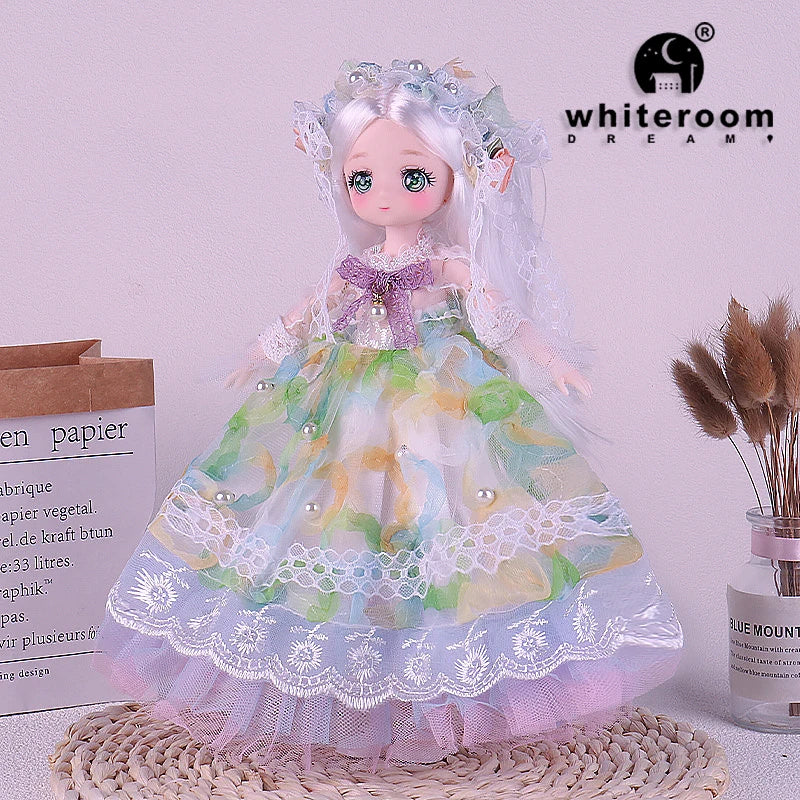 1/6 Bjd Doll Wedding Dress Anime Action Figures Full Set Spherical Jointed Doll for Children's Toys Girl Cosplay Free Shipping