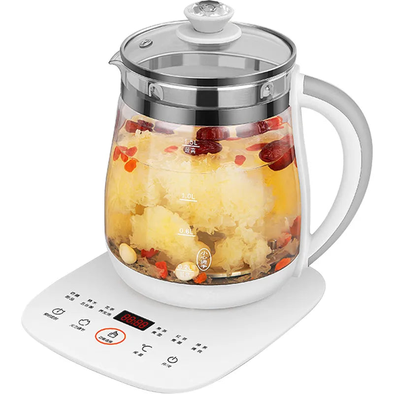 220V 1.5L Automatic Electric Glass Kettle Tea Brewer Household Automatic Health Pot Home Teapot Boiling Pot Portable Kettle