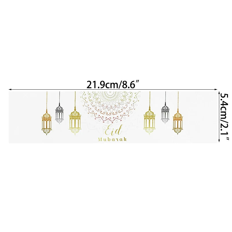 10/20pcs Eid Mubarak Bottle Wrapper Paper Sticker Ramadan Kareem Festival Party Supplies Water Bottle Cover Eid Al-Fitr Decor