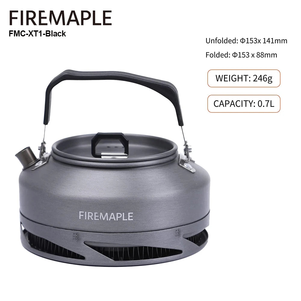 Fire Maple Hiking Teapot Outdoor Camping Cookware Heat Exchanger Pinic Kettle Tea Coffee Pot 0.8l/1.3l With Filter FMC-XT2