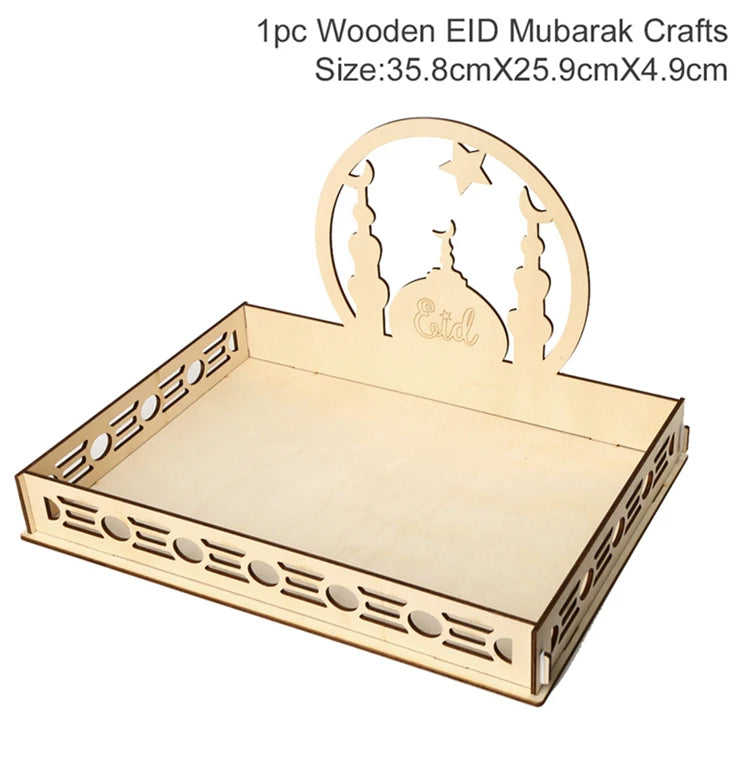 Wooden Pendant EID Mubarak 2024 Ramadan Decoration for Home Kareem Ramadan and Eid Decor Eid AL Adha Islamic Muslim Decor