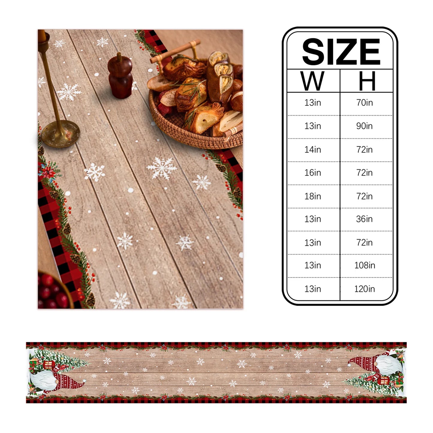 Christmas Christmas Tree Christmas Gnome Wedding Decorations Coffee Table Decor Tablecloth Table Kitchen Decorative Table Runner