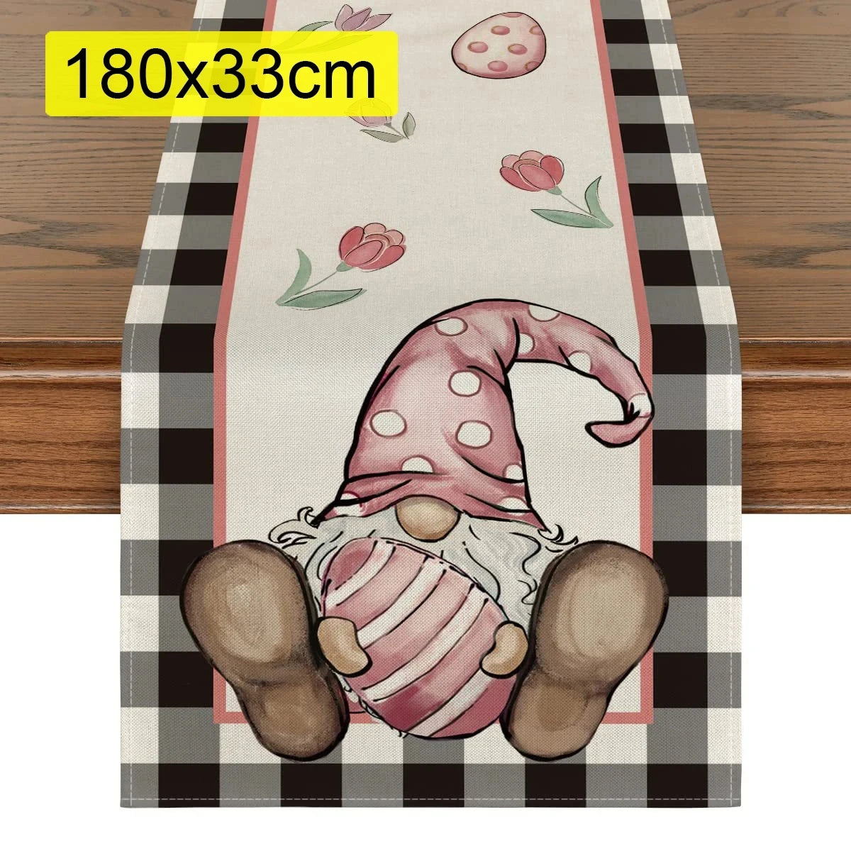 2024 Easter Bunny Table Runner Gnome Rabbit Party Decor Creative Tablemat Easter Placemat Table Decoration for Dining Home