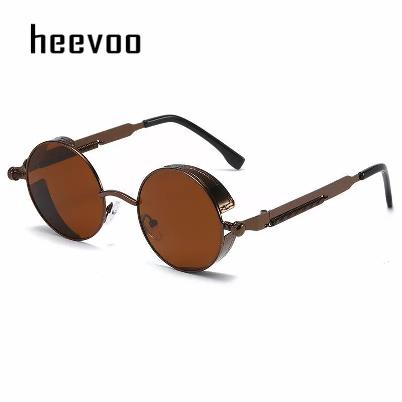 Metal Steampunk Sunglasses Men Women Fashion Round Glasses Brand Designer Vintage Sun Glasses High Quality Oculos De Sol 2021