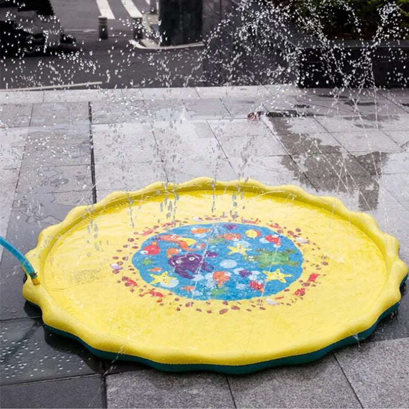 Summer Lawn Children Water Game Play Mat Kids Outdoor Splash Mat for Kids Pool Games Toy Sprinkle Splash Water Toy Bath Pad