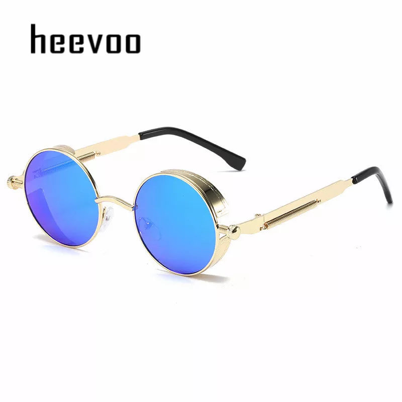 Metal Steampunk Sunglasses Men Women Fashion Round Glasses Brand Designer Vintage Sun Glasses High Quality Oculos De Sol 2021