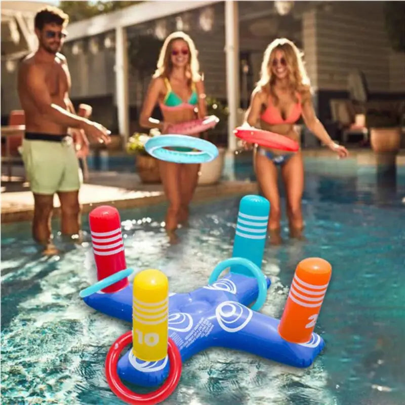 Children and Adults Inflatable Cross Ring Toss Game Swimming Pool Fun Toys Summer Water Beach Party Props Plaything Air Mattress