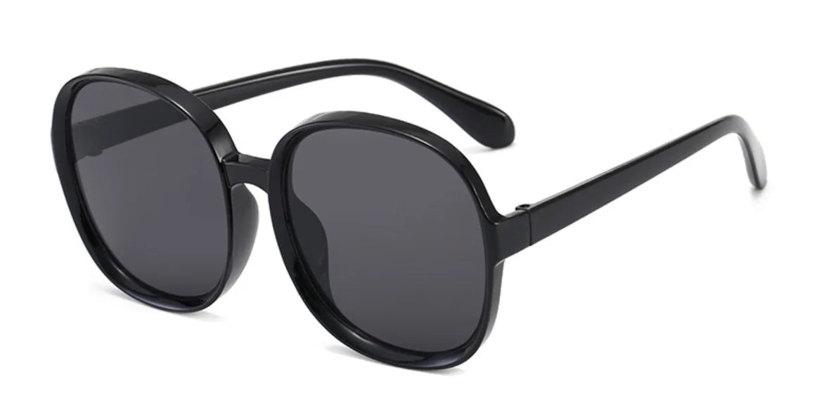 New Round Frame Sunglasses Woman Retro Brand Designer Brown Black Oversized Lady Sun Glasses Female Fashion Outdoor Driving