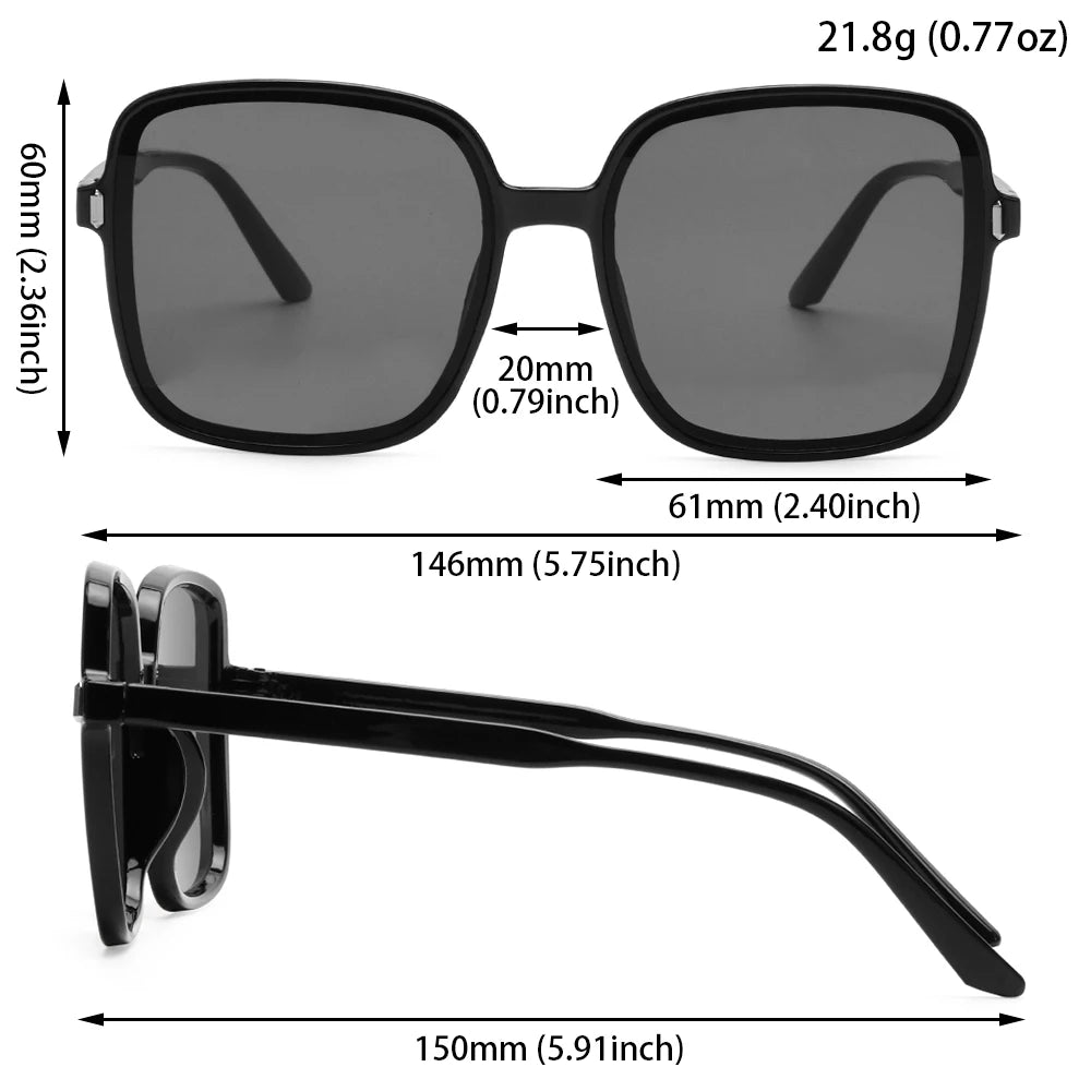 2022 Black Square Oversized Sunglasses Square Glasses Personalized Cat Eyes Colorful Sunglasses Trend Versatile Sunglasses UV400