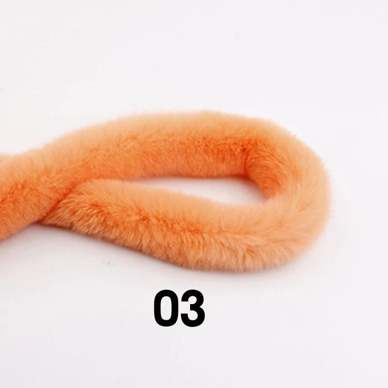 5m Thickened Artificial Rabbit Fur Trim Clothes Accessory Faux Fur Strips for Sweater Coat Hood Hat DIY Fluffy Garment Materials