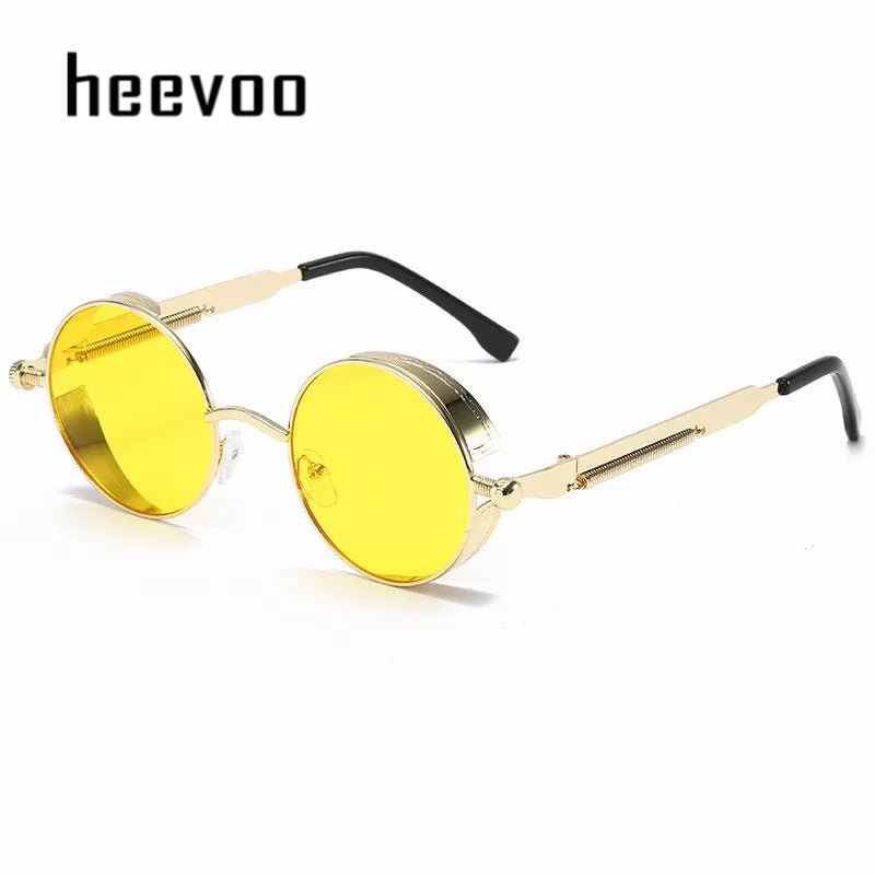 Metal Steampunk Sunglasses Men Women Fashion Round Glasses Brand Designer Vintage Sun Glasses High Quality Oculos De Sol 2021