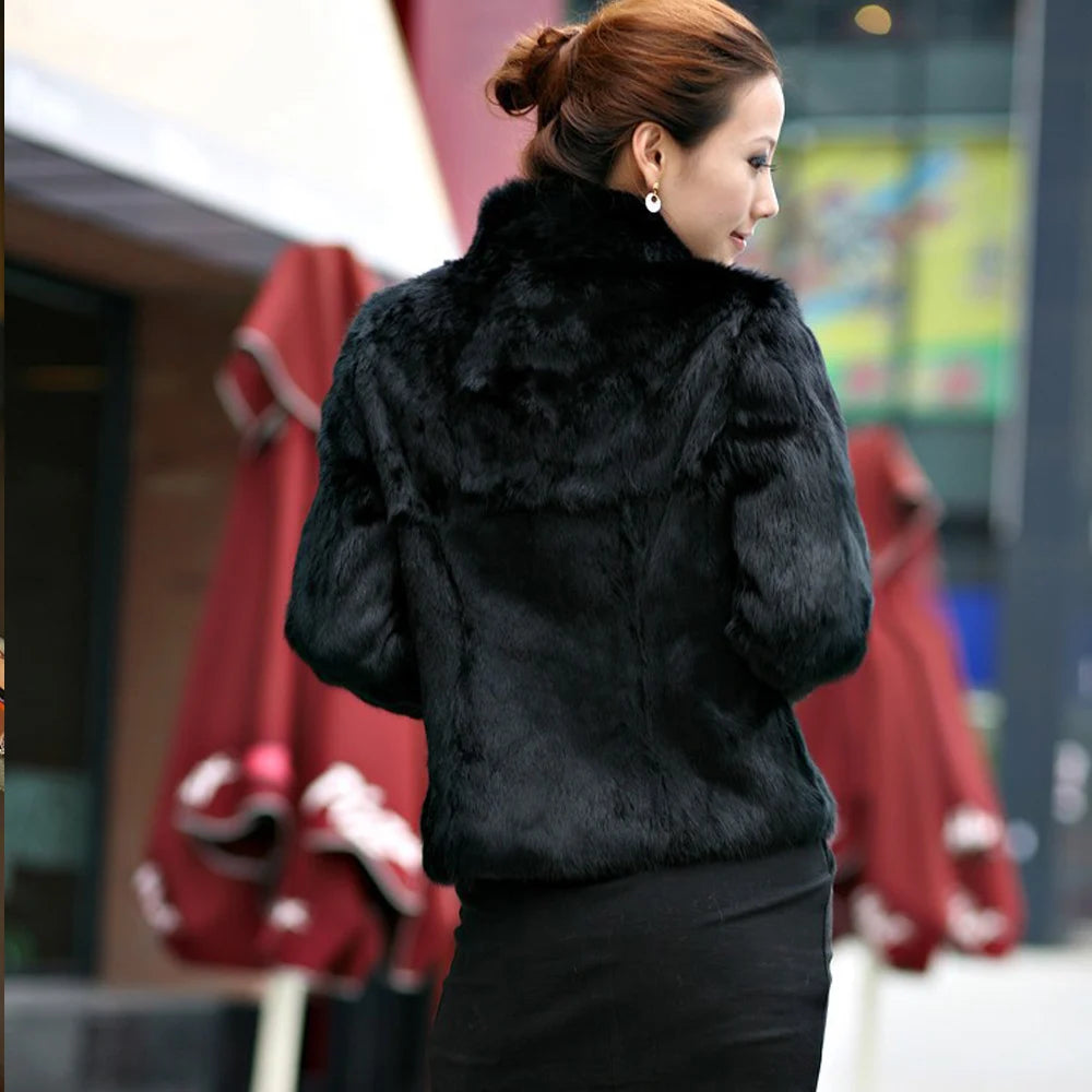 High Quality Faux Fur Coat Women's Fashion Warm Outerwear Autumn Winter Short Imitation Fur Coat Jacket 4XL Overcoat Clearance