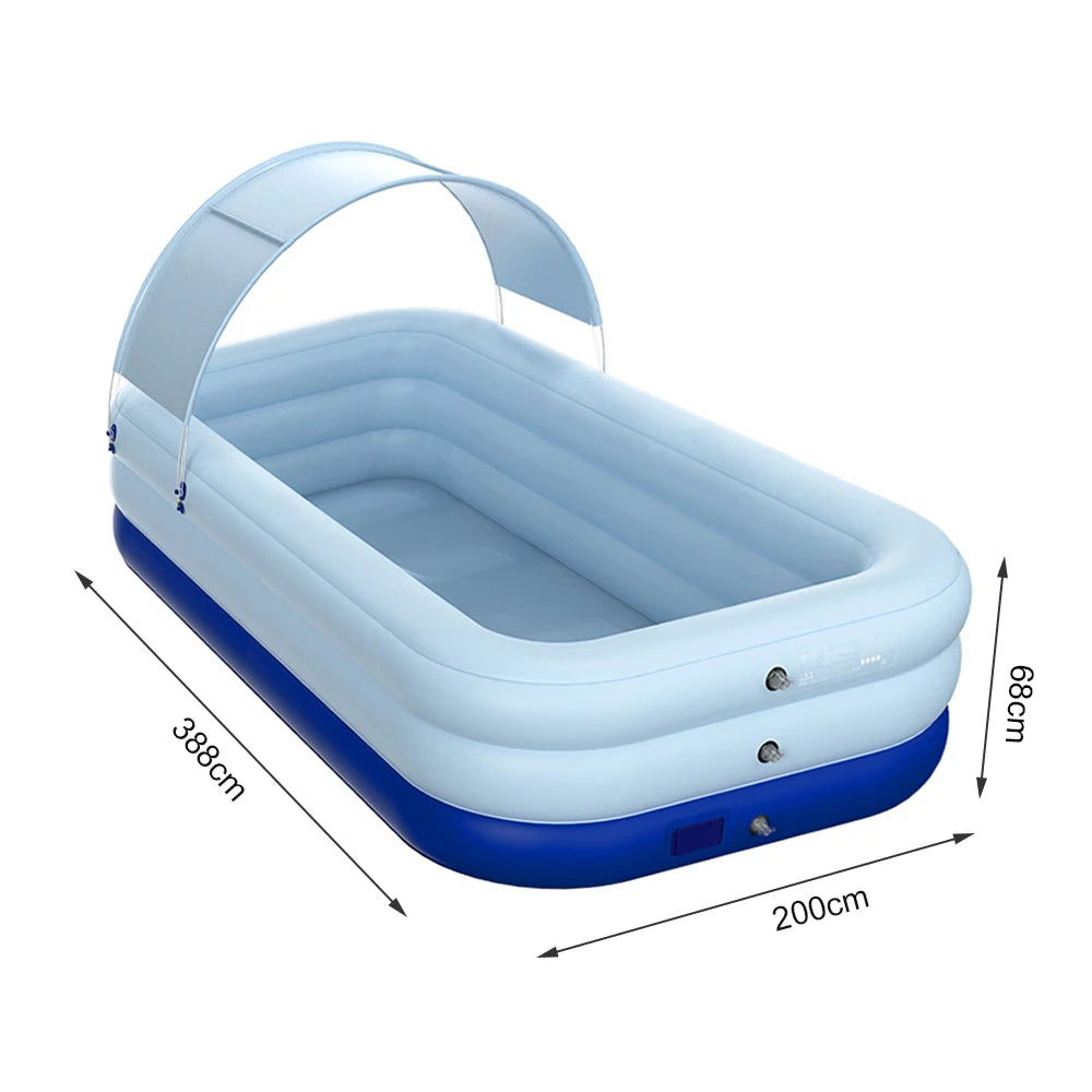 380cm/210cm 3 Layer Automatic Inflatable Swimming Pool Large Pools for Family Removable Children's Pool Ocean Ball PVC Bath Kids