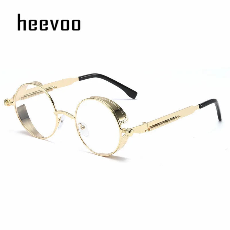 Metal Steampunk Sunglasses Men Women Fashion Round Glasses Brand Designer Vintage Sun Glasses High Quality Oculos De Sol 2021