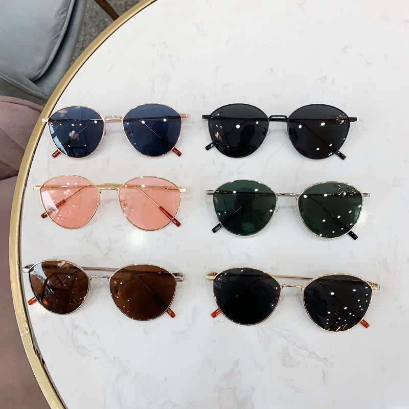 VWKTUUN Butterfly Sunglasses Women Oval Shape Shades UV400 Points Vintage Metal Frame Sunglass Outdoor Sport Driver Sunglass