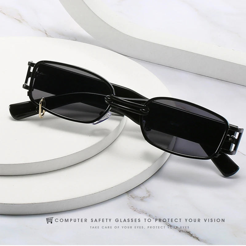 Popular Steampunk Sunglasses Women Men 2025 Fashion Small Rectangle Sun Glasses Shades Brand Designer Vintage Sunglass UV400