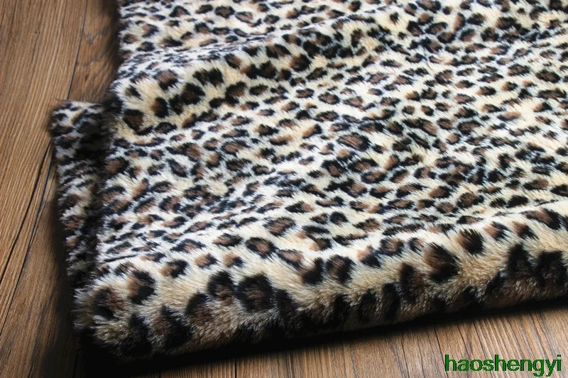 Half Meter Price 2cm Leopard Plush Faux Fur Fabric, Imitation Fur Clothing Fabric