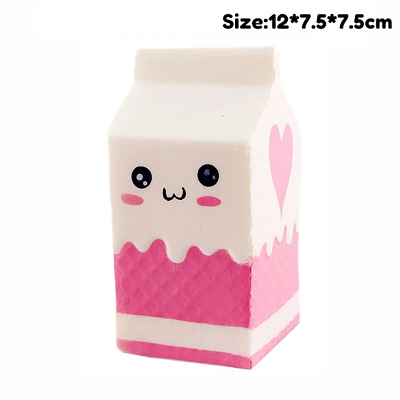 Squishy Toy Cute Food Antistress Pink Milk Tea Donuts Rising Toys Abreact Soft Squishi Stress Relief Toys Funny Girls Gifts
