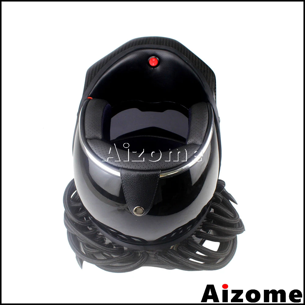 Motorcycle Helmet Carbon Fiber Predator Helmet Full Face Iron Man Helmet Black Iron Warrior Helmets Outdoor Motorbike Helmet