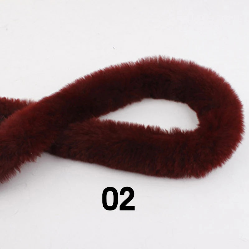 5m Thickened Artificial Rabbit Fur Trim Clothes Accessory Faux Fur Strips for Sweater Coat Hood Hat DIY Fluffy Garment Materials