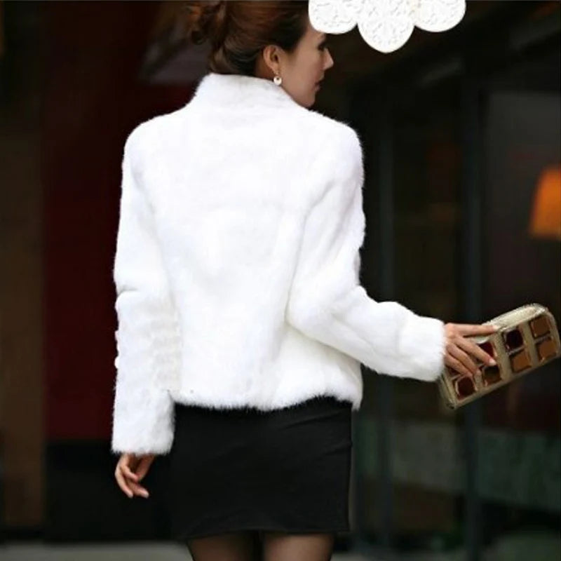 High Quality Faux Fur Coat Women's Fashion Warm Outerwear Autumn Winter Short Imitation Fur Coat Jacket 4XL Overcoat Clearance