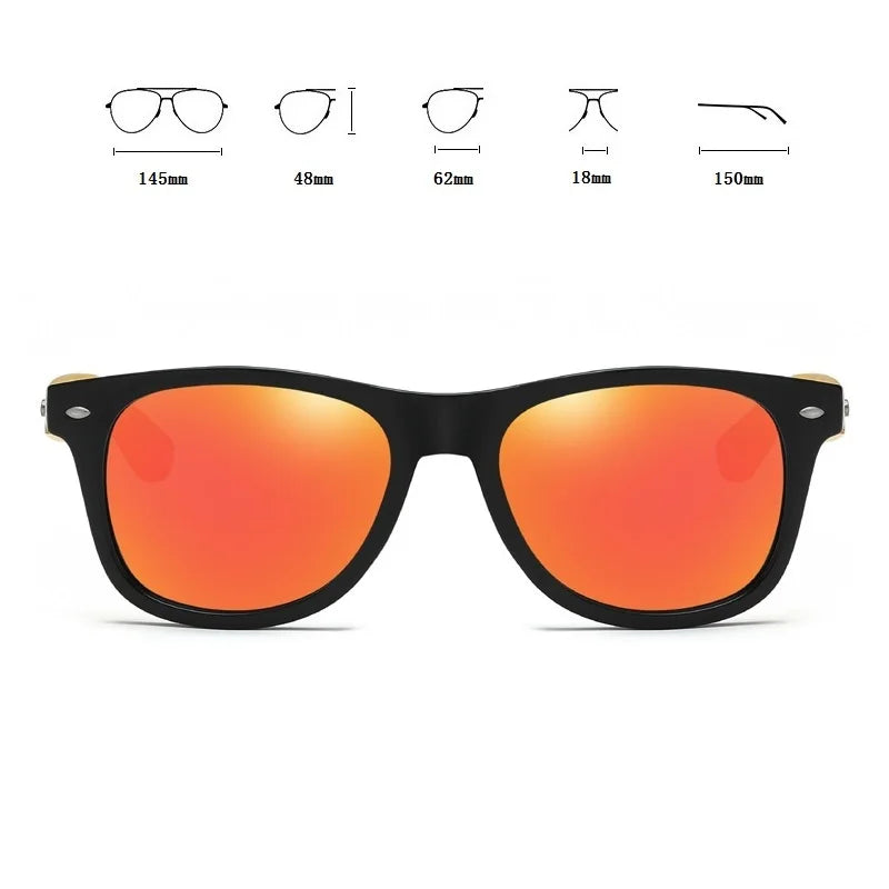 High-Quality Bamboo Wood Sunglasses Man Woman Classic Vintage Wooden Driving Male Sunglass Luxury Brand Designer Sun Glasses