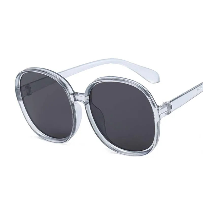 New Round Frame Sunglasses Woman Retro Brand Designer Brown Black Oversized Lady Sun Glasses Female Fashion Outdoor Driving