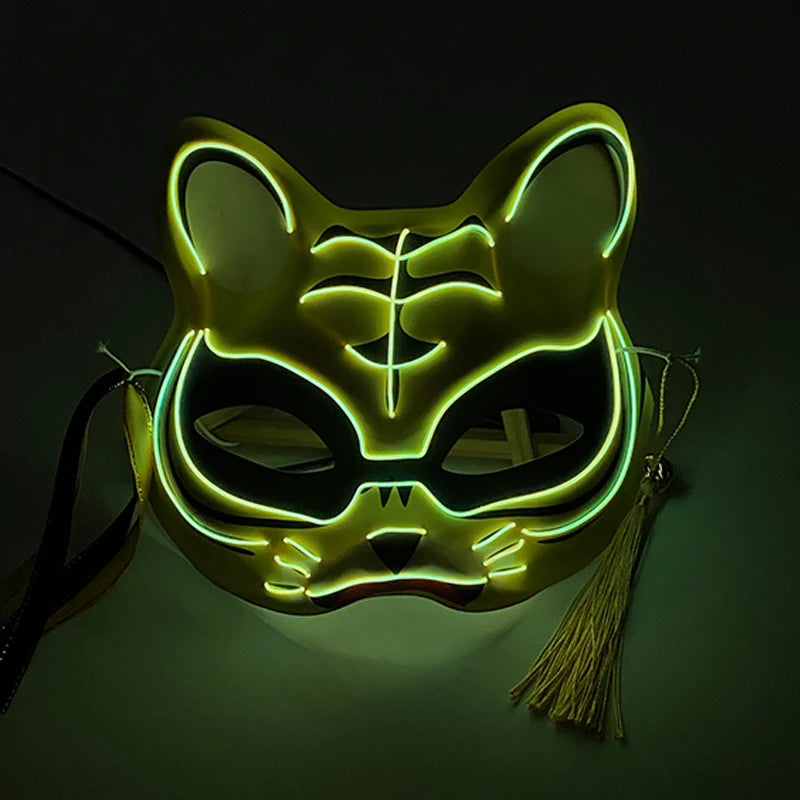 Horror Halloween Neon Mask Clown Mask Cosplay Party Costume Supplies Led Mask Masque Masquerade Party Masks Glow in the Dark