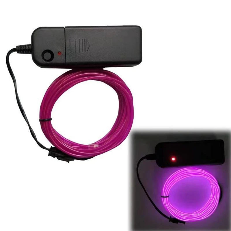Glow EL Wire Cable LED Neon Christmas Dance Party DIY Costumes Clothing Luminous Car Light Decoration Clothes Flexible Light