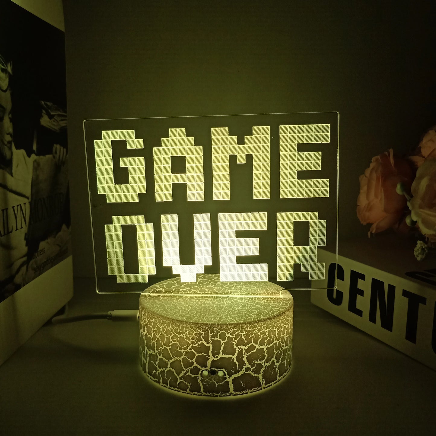 3D Night Lamp Gaming Room Desk Setup Lighting Decor Gamepad Icon LED Light Atmosphere Table Bedside Night Lamps Kids Gift