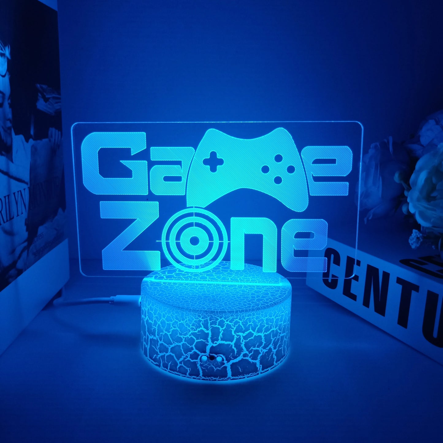 3D Night Lamp Gaming Room Desk Setup Lighting Decor Gamepad Icon LED Light Atmosphere Table Bedside Night Lamps Kids Gift