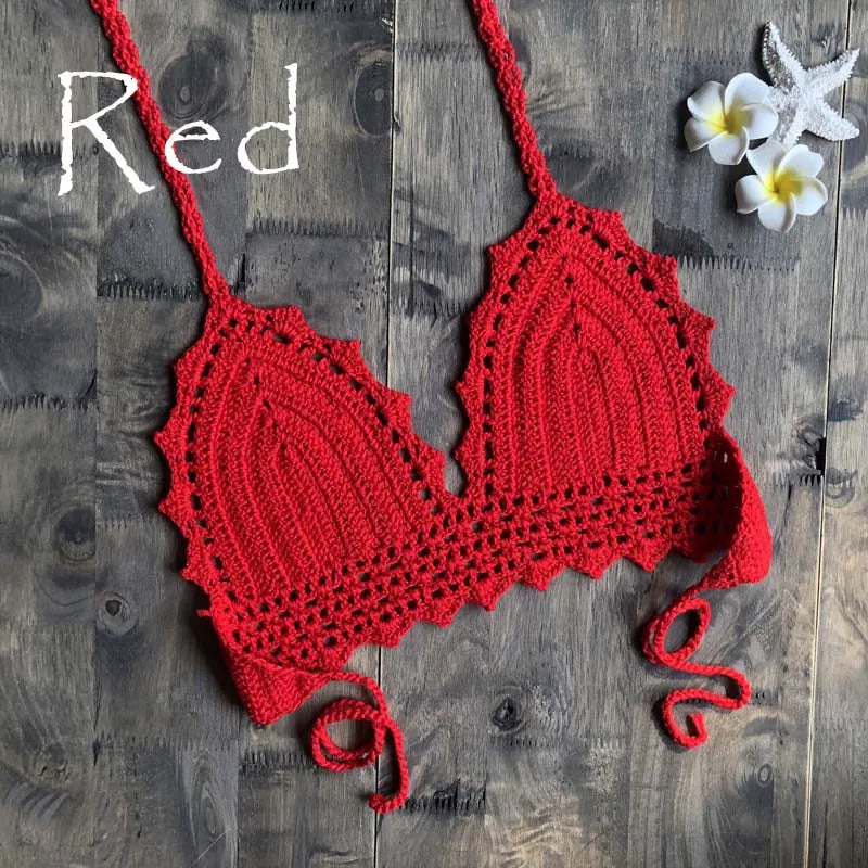2019 New Beach Crochet Bikini Tops Summer Swimwear Top Honeymoon Hippy Bra Swimming Pools Spas Yacht Surf Bikini