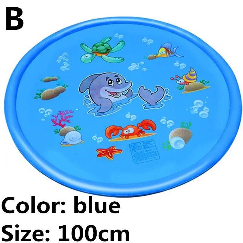 Summer Lawn Children Water Game Play Mat Kids Outdoor Splash Mat for Kids Pool Games Toy Sprinkle Splash Water Toy Bath Pad