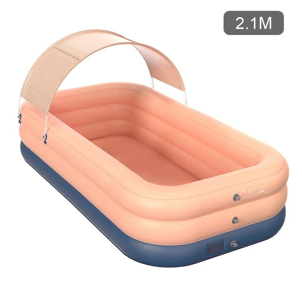 380cm/210cm 3 Layer Automatic Inflatable Swimming Pool Large Pools for Family Removable Children's Pool Ocean Ball PVC Bath Kids