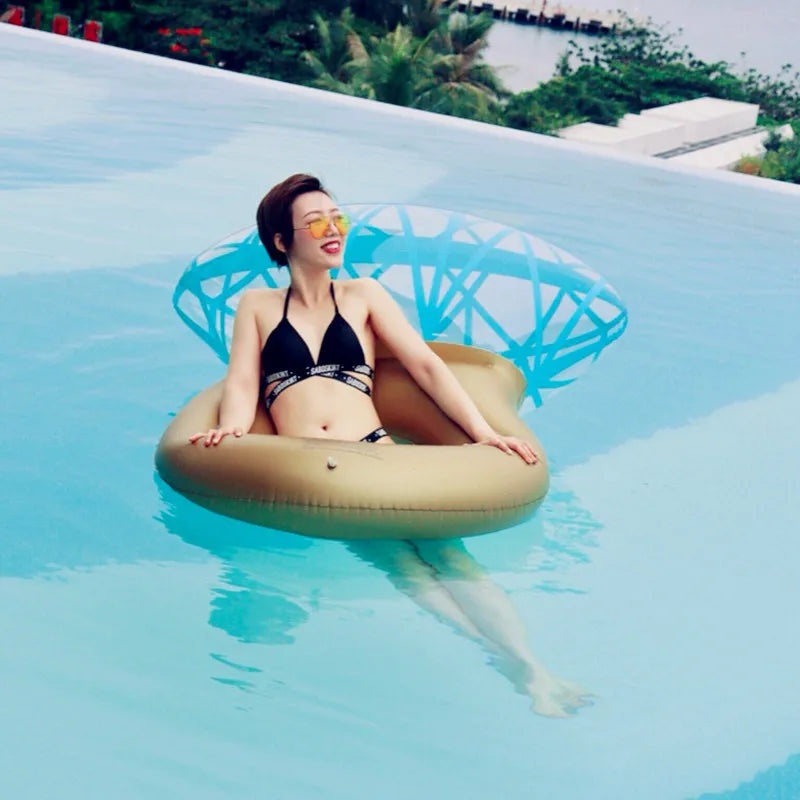 140x120 Diamond Inflatable Swimming Circle Raft Pool Float Swimming Ring for Adult Women Photo Props Pool Toys Beach Party Toy