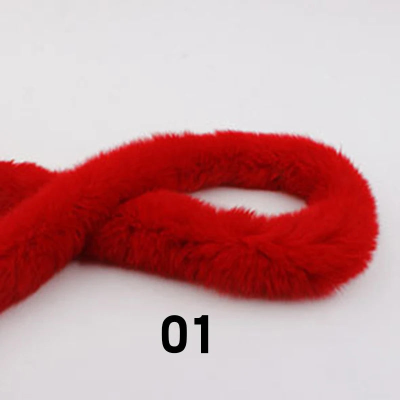 5m Thickened Artificial Rabbit Fur Trim Clothes Accessory Faux Fur Strips for Sweater Coat Hood Hat DIY Fluffy Garment Materials