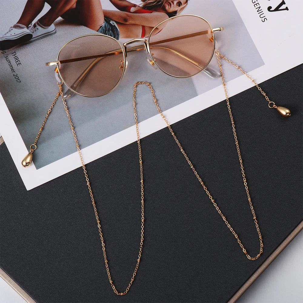 1PCs Women Fashion Pearls Sunglasses Chains Gold Eyeglasses Chains Sunglasses Holder Necklace Eyewear Retainer Accessories