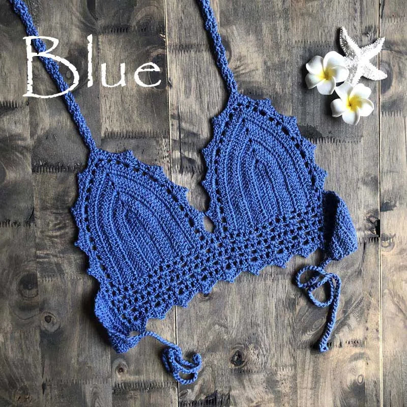 2019 New Beach Crochet Bikini Tops Summer Swimwear Top Honeymoon Hippy Bra Swimming Pools Spas Yacht Surf Bikini